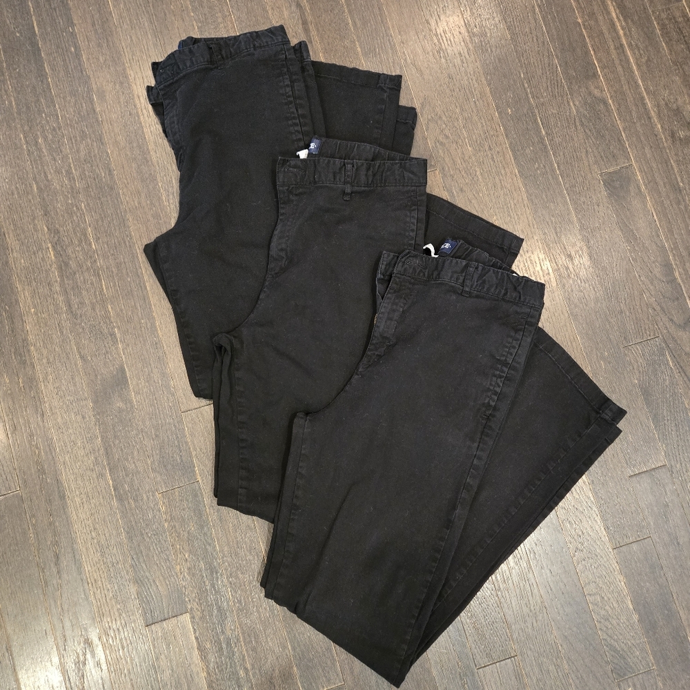 3 Pairs - Boys' Uniform Stretch Relaxed Straight Chino Pants - Black SZ 18 - Picture 4 of 8